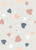 Pattern illustration with colorful hearts in graphic style. vector