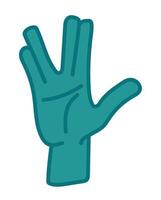 A hand with a five finger gesture vector