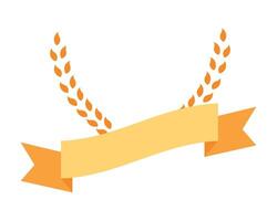 A ribbon with wheat leaves and a laurel vector