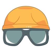 A construction helmet with sunglasses on it vector