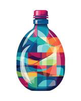 A colorful bottle with a colorful pattern on it vector
