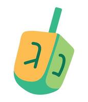 A dreidel with the word hanukkah on it vector