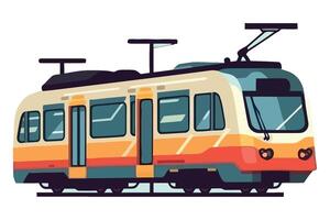 A train is shown in a flat style vector