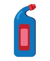 A blue bottle with a red cap on it vector
