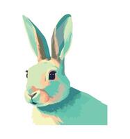 A rabbit is shown in a cartoon style vector