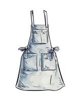 A drawing of an apron on a white background vector