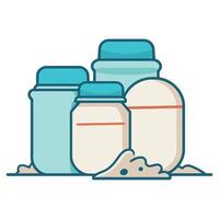 Three jars with sand and water on a white background vector
