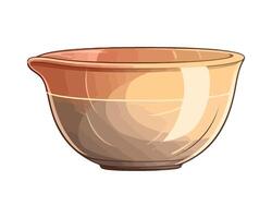 A brown bowl with a white background vector