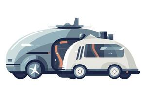 A futuristic car and a robot car on a white background vector