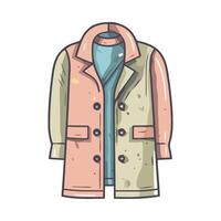 An illustration of a coat with a blue shirt vector