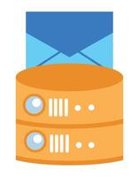 A stack of servers with an envelope on top vector
