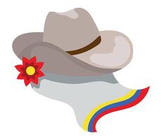 A hat with a flower on it and a flag vector