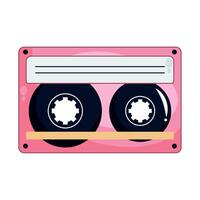 A pink cassette player with two black buttons vector