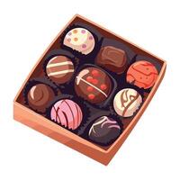 A box of chocolates on a white background vector