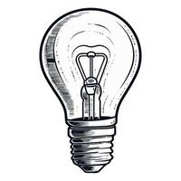 A drawing of a light bulb on a white background vector
