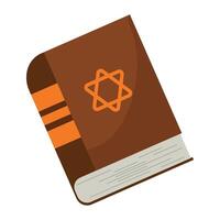 An illustration of a book with a star of david on it vector