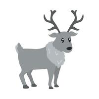 A cartoon reindeer with horns standing on a white background vector