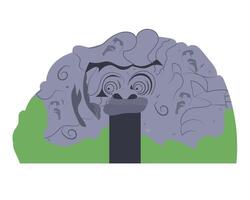 A cartoon brain with a face on it vector