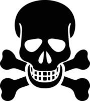 Human skull and crossbones. Death, danger or poison symbol icon in Flat for signs, apps, and websites isolated on Halloween design Deadly dangerous concept. vector