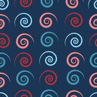 Seamless abstract pattern with spirals on a blue background vector
