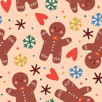Ginger Cookie Pattern Ginger Cookie Background Christmas Seamless Pattern vector