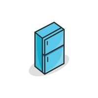 Simple design fridge design has a shadow. vector