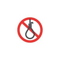 design template flat design no suicide symbol hanging rope. vector
