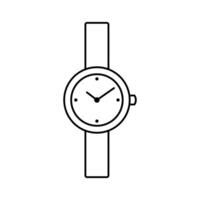 Wrist watch icon. Simple outline style. Wristwatch, modern, shape, business, clock, face, accessory, equipment, time concept. Thin line symbol. Isolated. vector