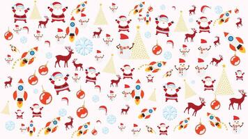 Doodle of Christmas theme contai snowman ,santaclause,deer, trees,snow suitable for decoration vector