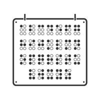 A black and white calendar with numbers on it vector