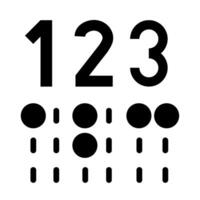 A black and white image of a number with dots vector