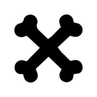 A black and white cross with two bones vector