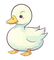 A cartoon duck standing on a white background vector