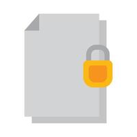 A padlock is on top of a document vector
