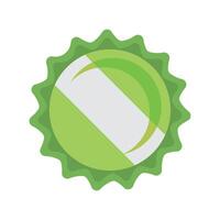 A green bottle cap with a white background vector