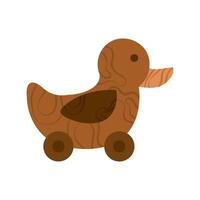 A brown duck toy on a white background vector
