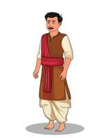 A man cartoon character standing in three quarter pose vector