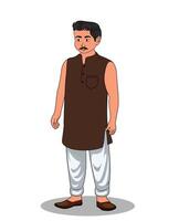 A man with mustache cartoon character design vector