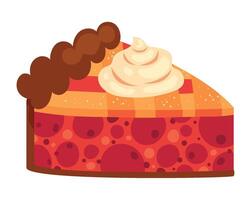 A slice of pie with whipped cream on top vector