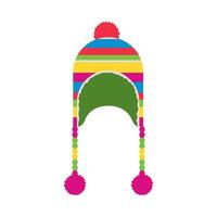 A colorful hat with pom poms on it vector