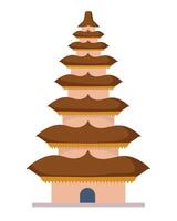 A pagoda with a roof on top of it vector