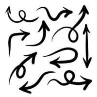 Hand drawn Arrows icons Set. arrow icon with various directions. vector