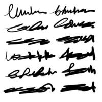 Set of artistic pen brushes. Hand drawn grunge strokes. Doodle lines, various dividers for web sites. vector