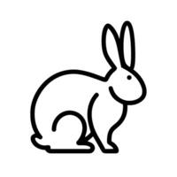 A black and white line drawing of a rabbit vector