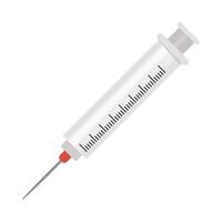 A syringe with a needle on a white background vector