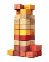 A stack of wooden blocks on a white background vector