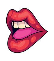 A cartoon red mouth with open tongue vector