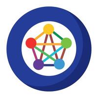 A colorful circle with a star and a star in the middle vector