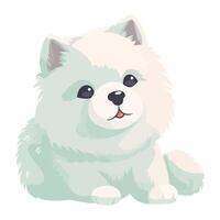 A white dog with a big smile on its face vector
