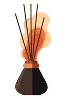An image of an incense stick with a fire vector